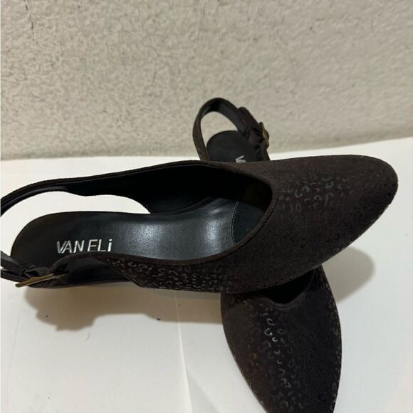 Vaneli Kandis on dark Brown Leopard Print Slingbacks size 7N - Picture 3 of 11